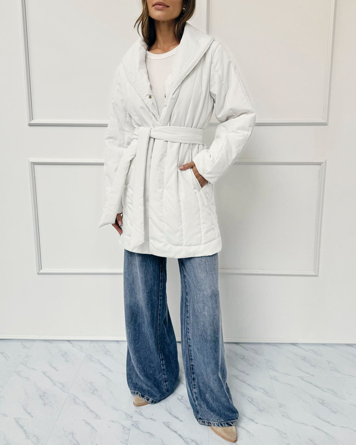 Splendid x @Cellajaneblog Quilted Coat - Snow
