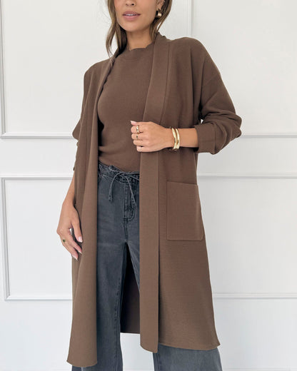 Splendid x @Cellajaneblog Sleek Coatigan - Truffle