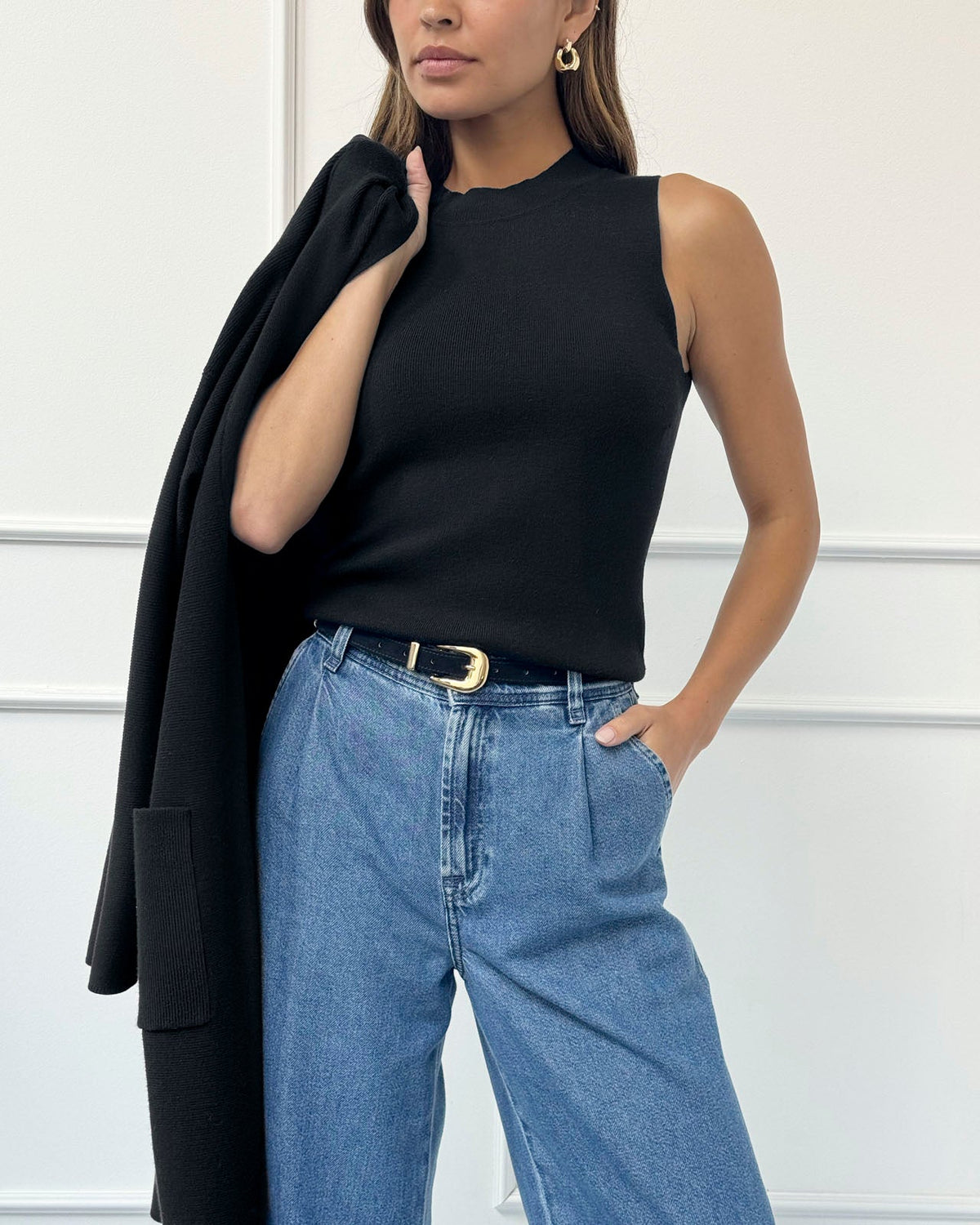 Splendid x @Cellajaneblog Crew Neck Shell - Black