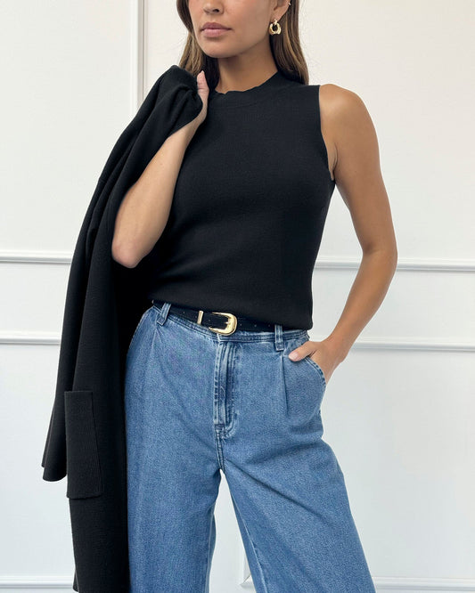 Splendid x @Cellajaneblog Crew Neck Shell - Black