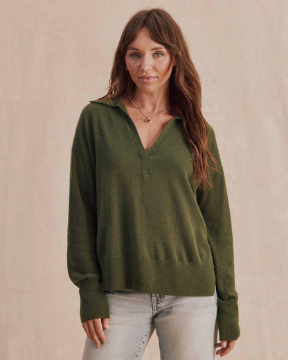 Tori Cashmere Polo Sweater