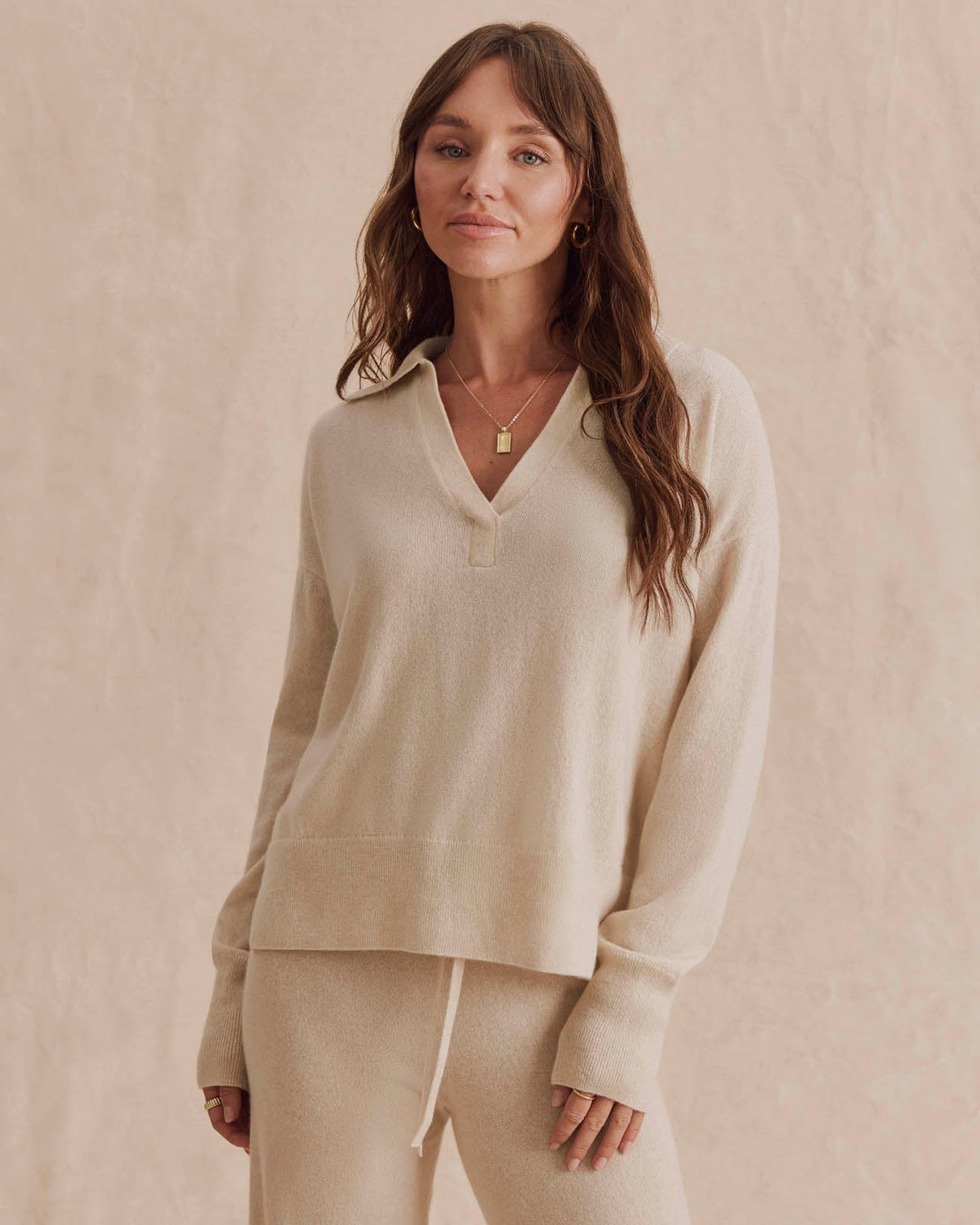 Tori Cashmere Polo Sweater