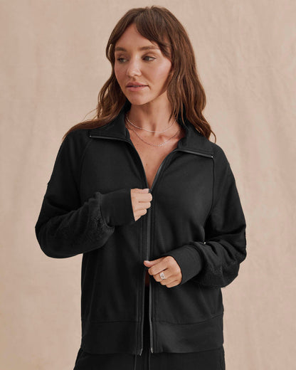 Supersoft Lace Trim Zip Up