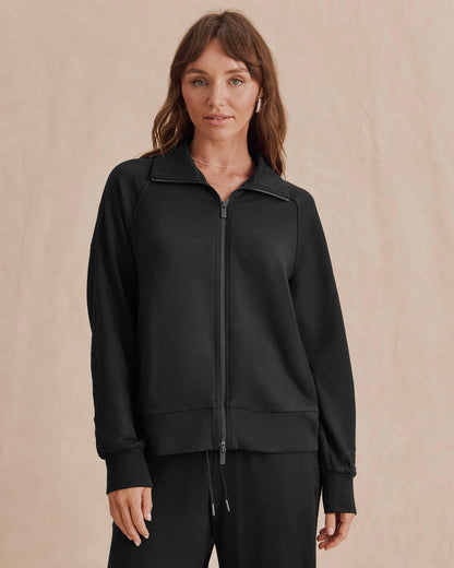 Supersoft Lace Trim Zip Up