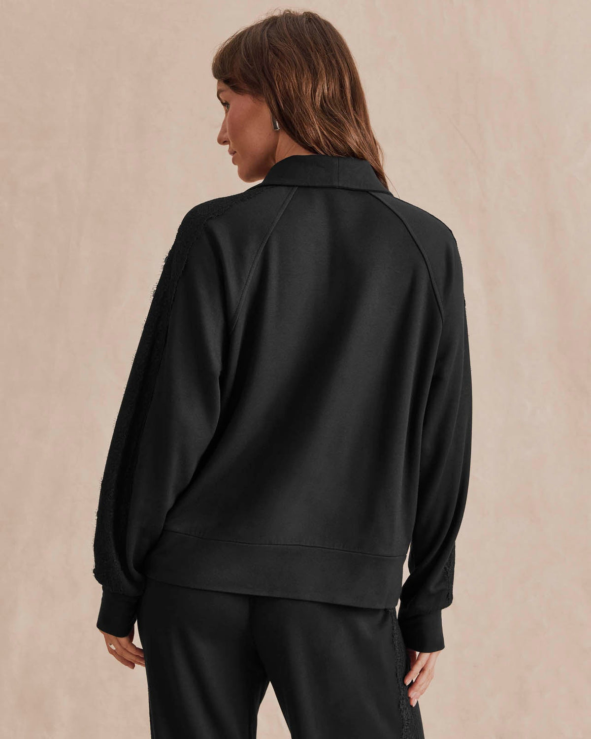 Supersoft Lace Trim Zip Up