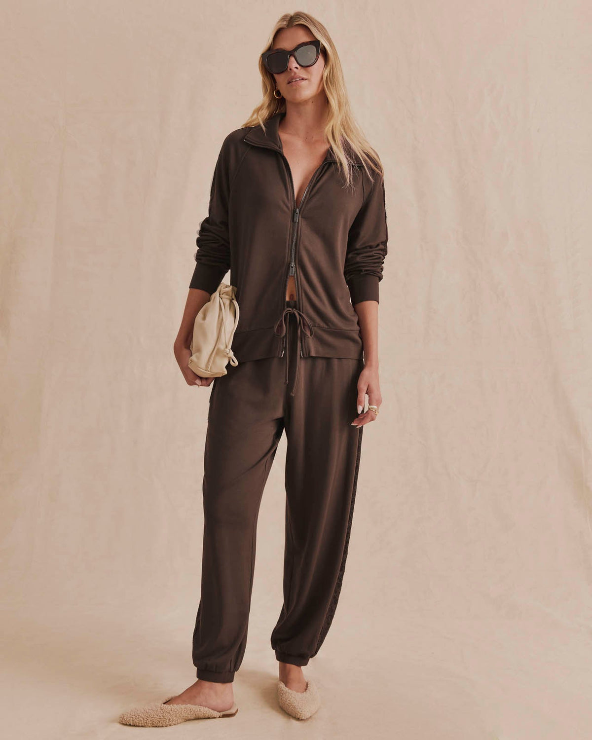 Supersoft Lace Trim Zip Up