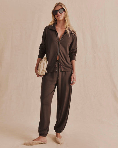 Supersoft Lace Trim Zip Up