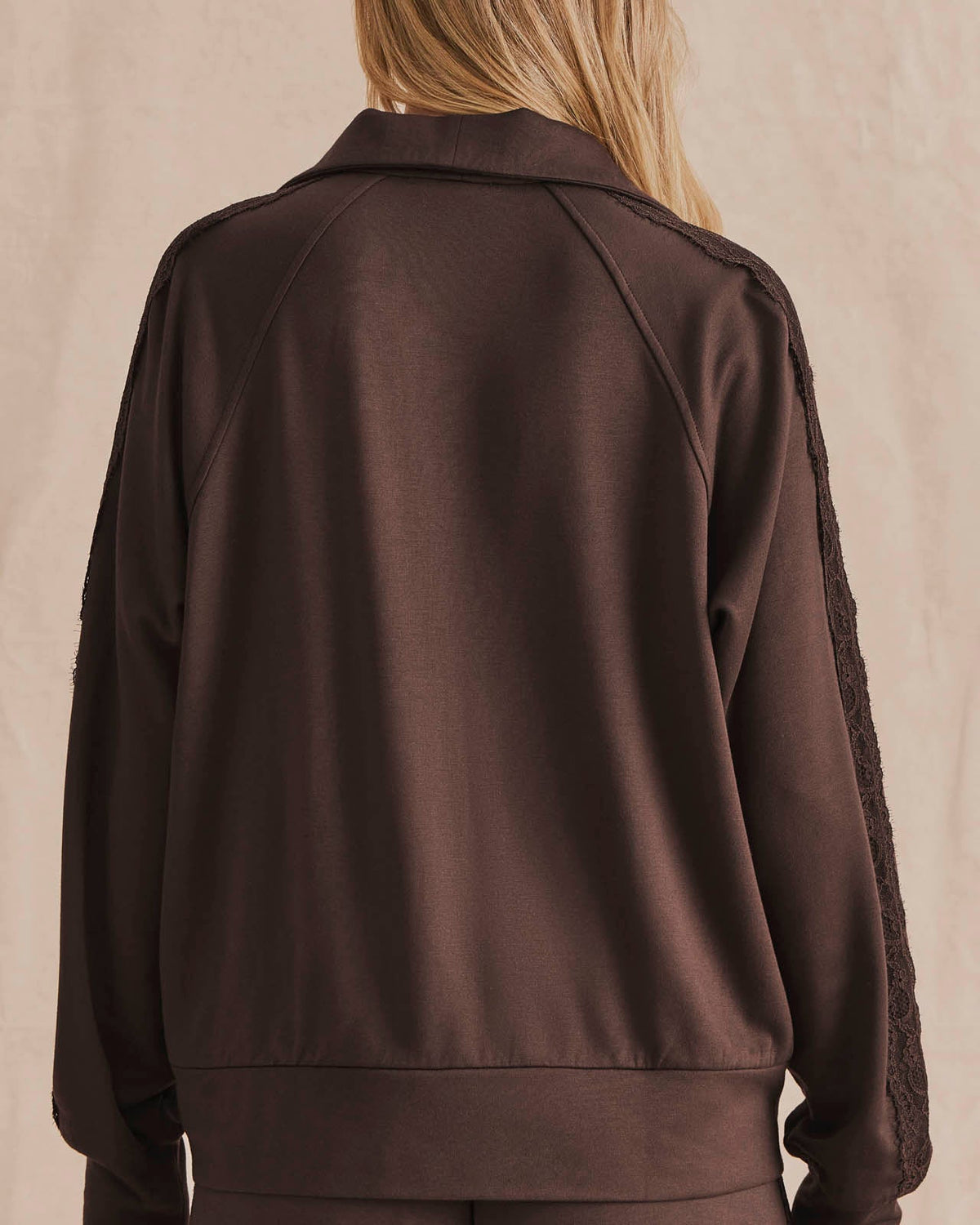 Supersoft Lace Trim Zip Up