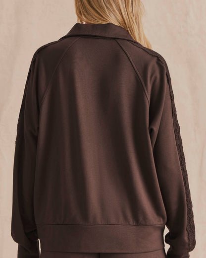 Supersoft Lace Trim Zip Up