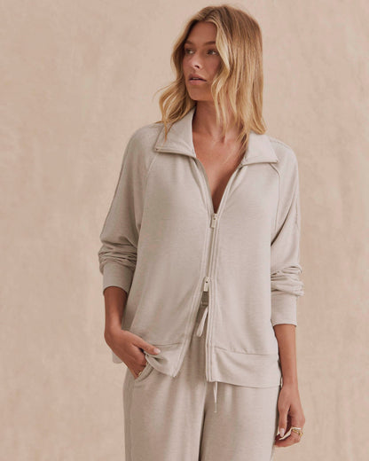 Supersoft Lace Trim Zip Up