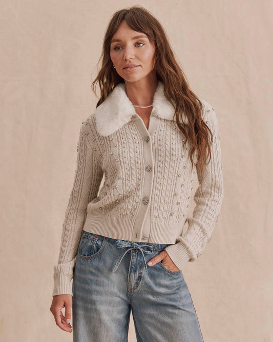 Chandler Collar Sweater - Pale Oak Heather