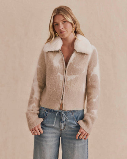 Lola Collar Cardigan - Neutral Multi