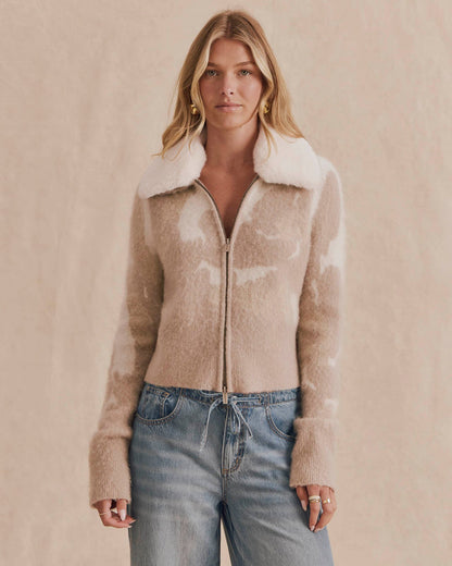 Lola Collar Cardigan - Neutral Multi