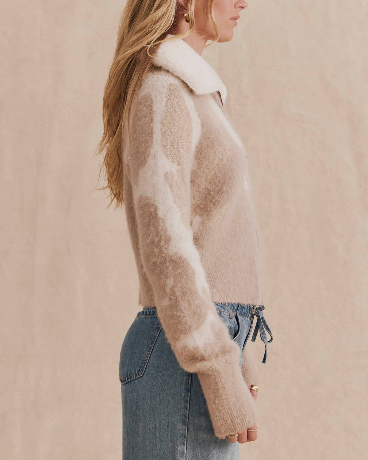 Lola Collar Cardigan - Neutral Multi