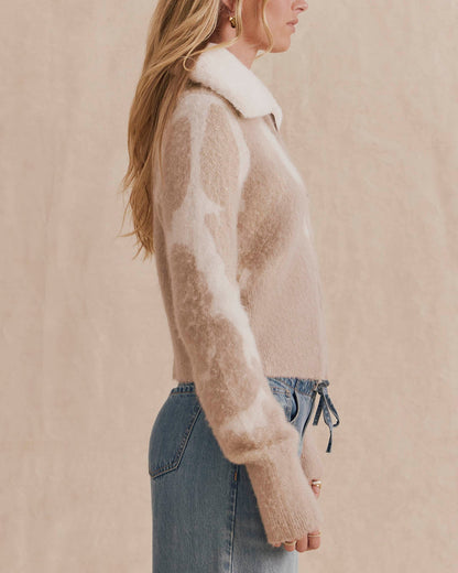 Lola Collar Cardigan - Neutral Multi