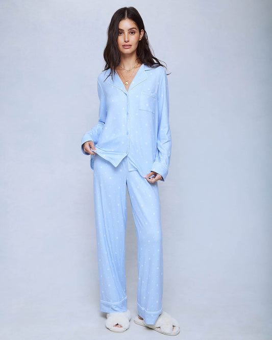 Star Dot Long Sleeve Notch and Pant Set - Stardot