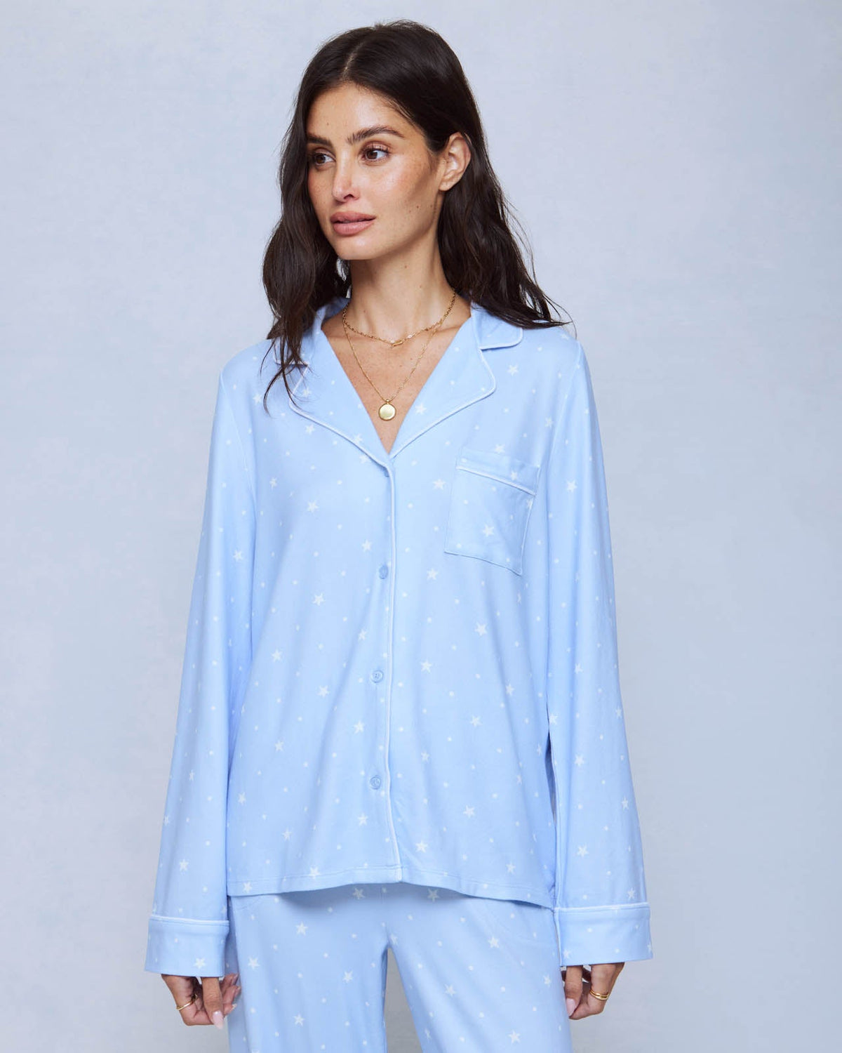 Star Dot Long Sleeve Notch and Pant Set - Stardot