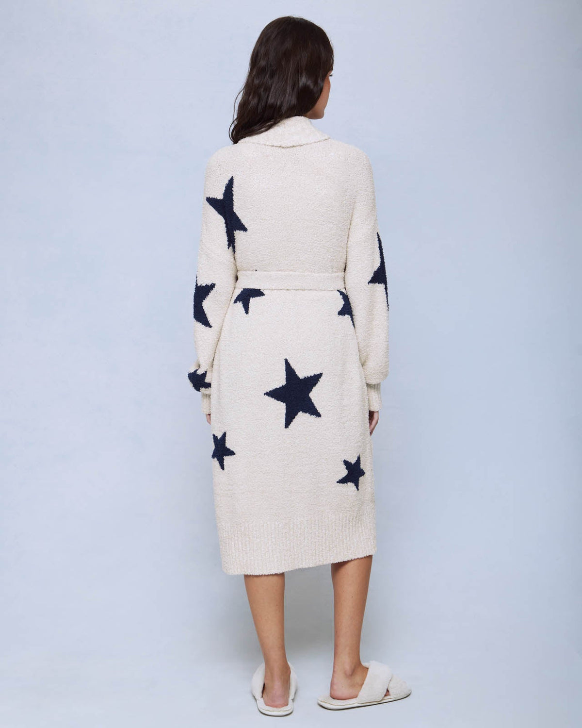 Navy Star Toss Pomona Fuzzy Robe - Navy Star Toss