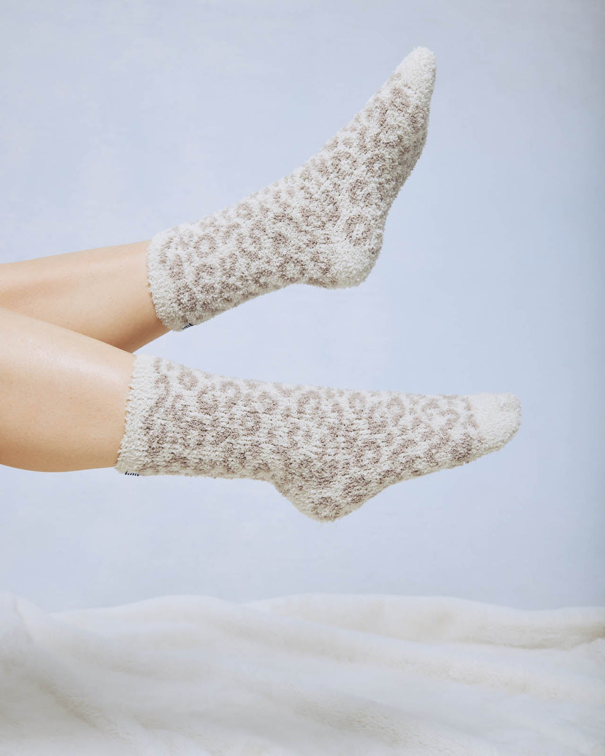 Leopard Cozy Fuzzy Cable Socks - Leopard