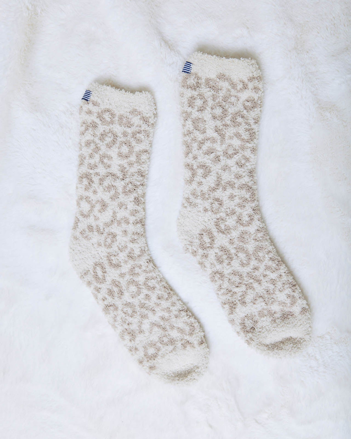 Leopard Cozy Fuzzy Cable Socks - Leopard