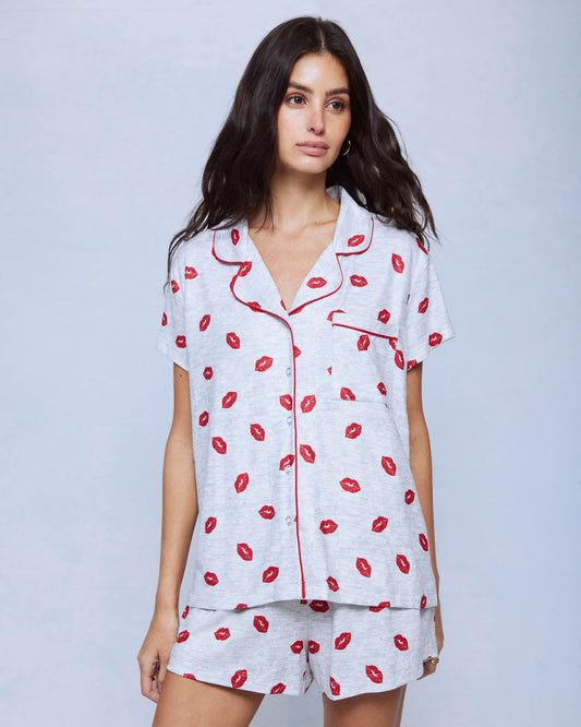 Lipstick Kiss Flora Pillowsoft Short Set - Lipstick Kiss