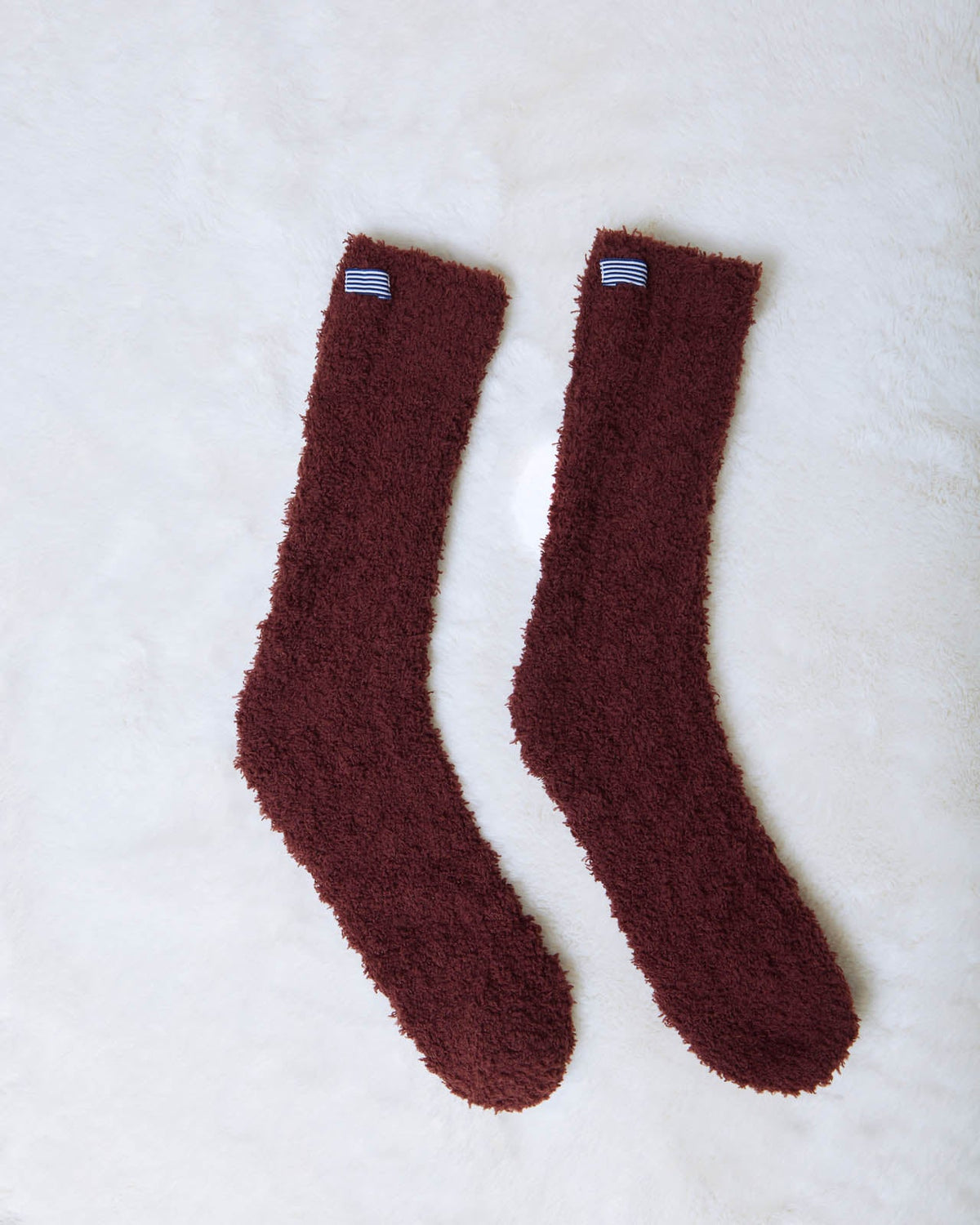 Merlot Cozy Fuzzy Cable Socks - Merlot