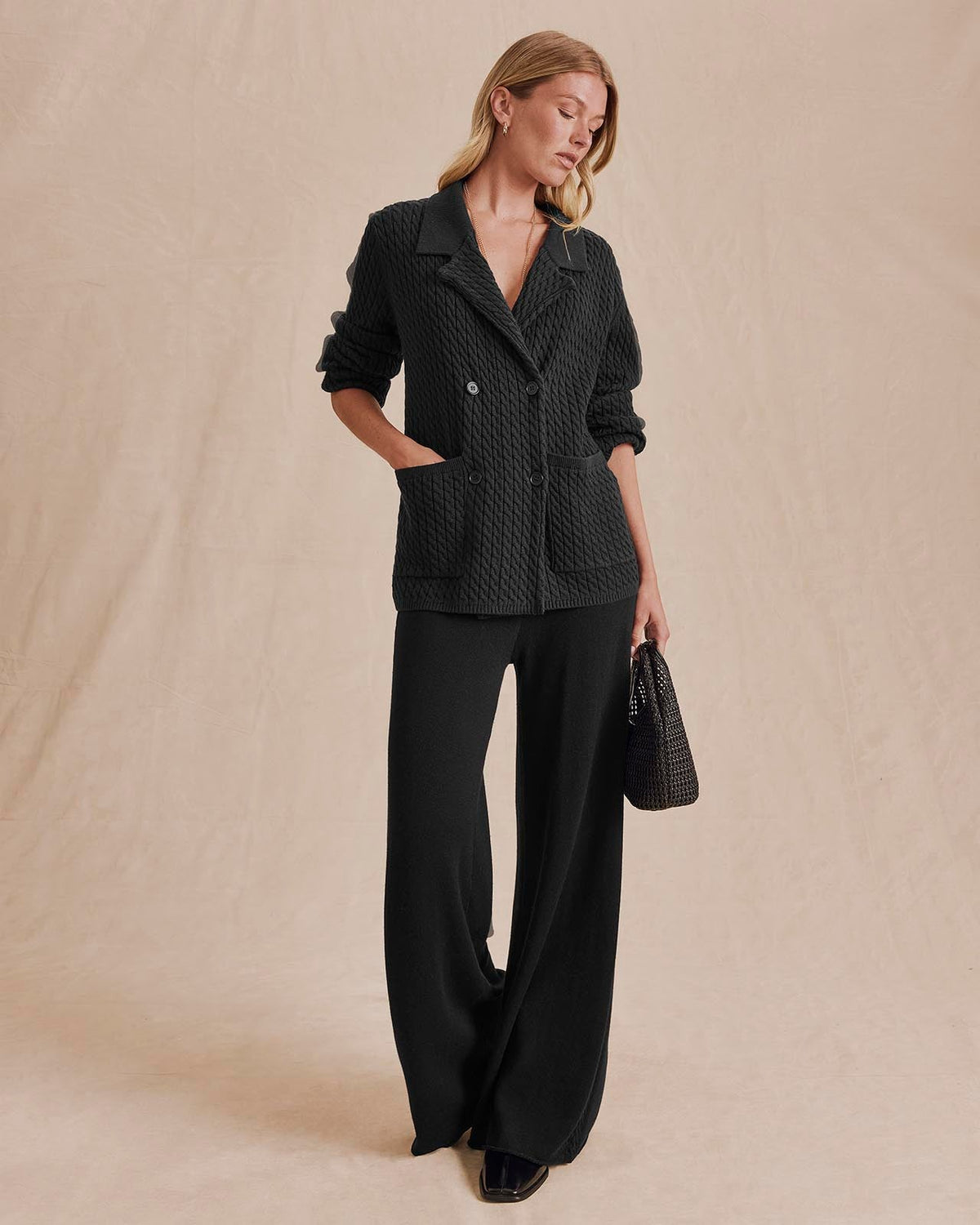 Annika Cable Sweater Blazer