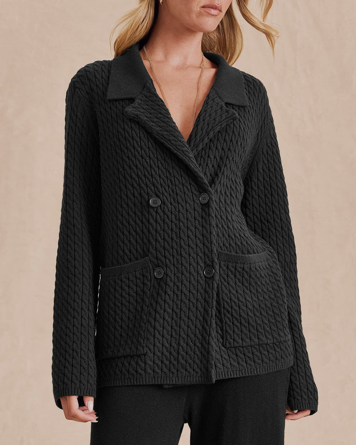Annika Cable Sweater Blazer