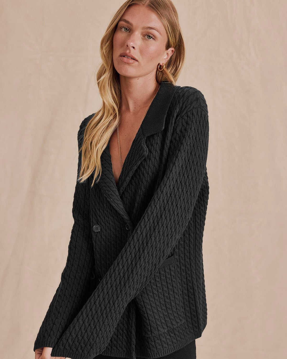 Annika Cable Sweater Blazer