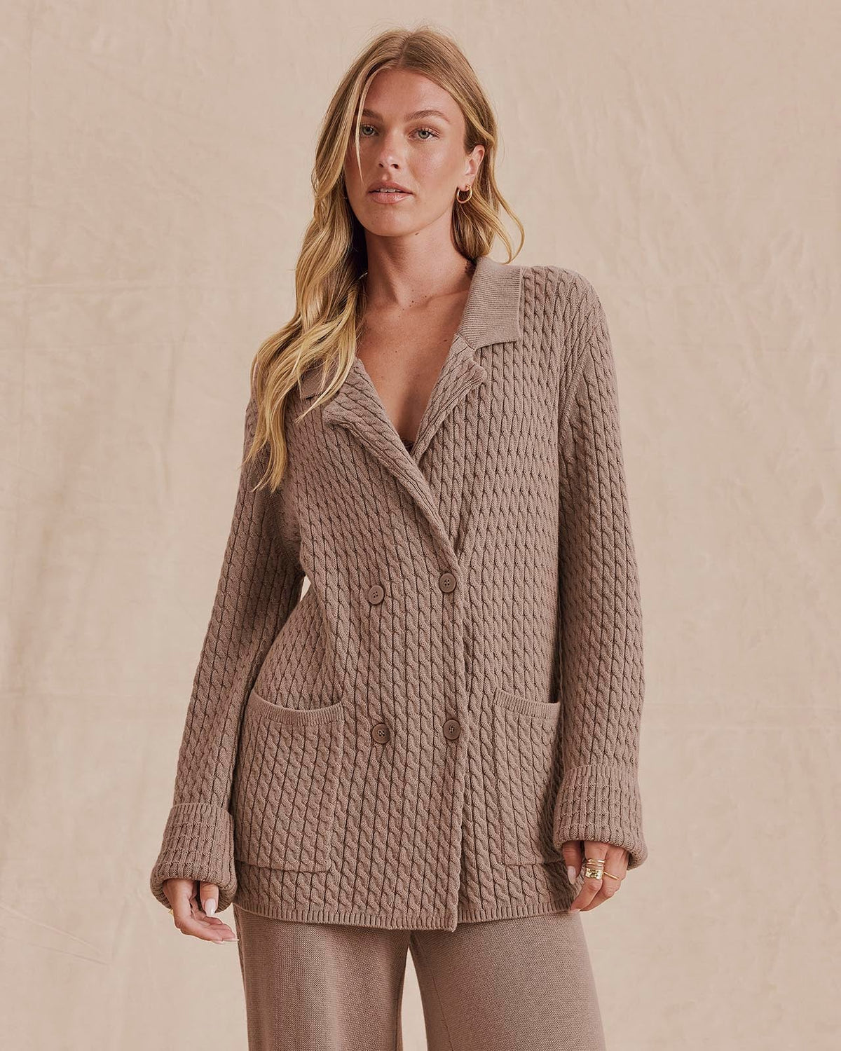 Annika Cable Sweater Blazer