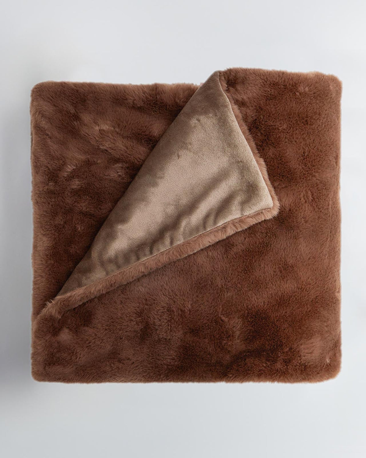 Riley Faux Fur Throw Blanket - Chocolate