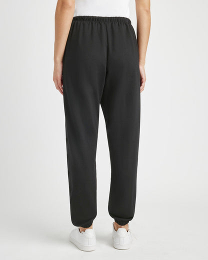 Tia Soft Fleece Heart Jogger - Black