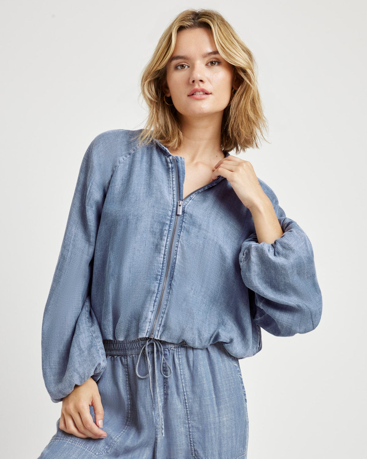 Carina Indigo Bomber Jacket - Indigo