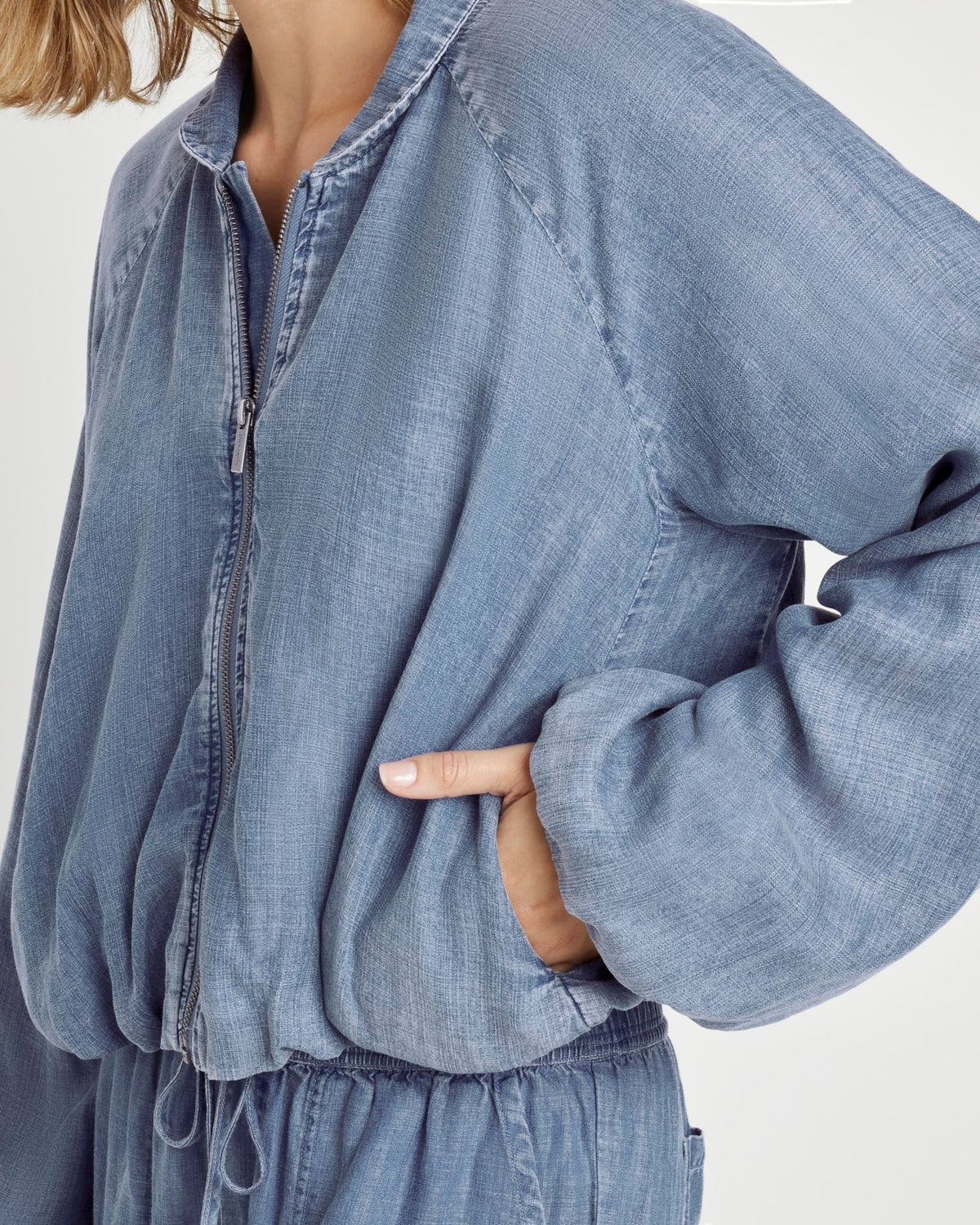 Carina Indigo Bomber Jacket - Indigo
