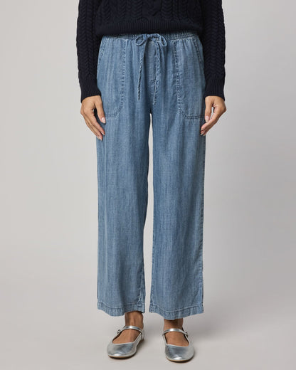 Angie Indigo Crop Wide Leg Pant - Indigo