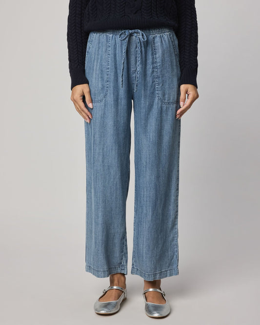 Angie Indigo Crop Wide Leg Pant - Indigo