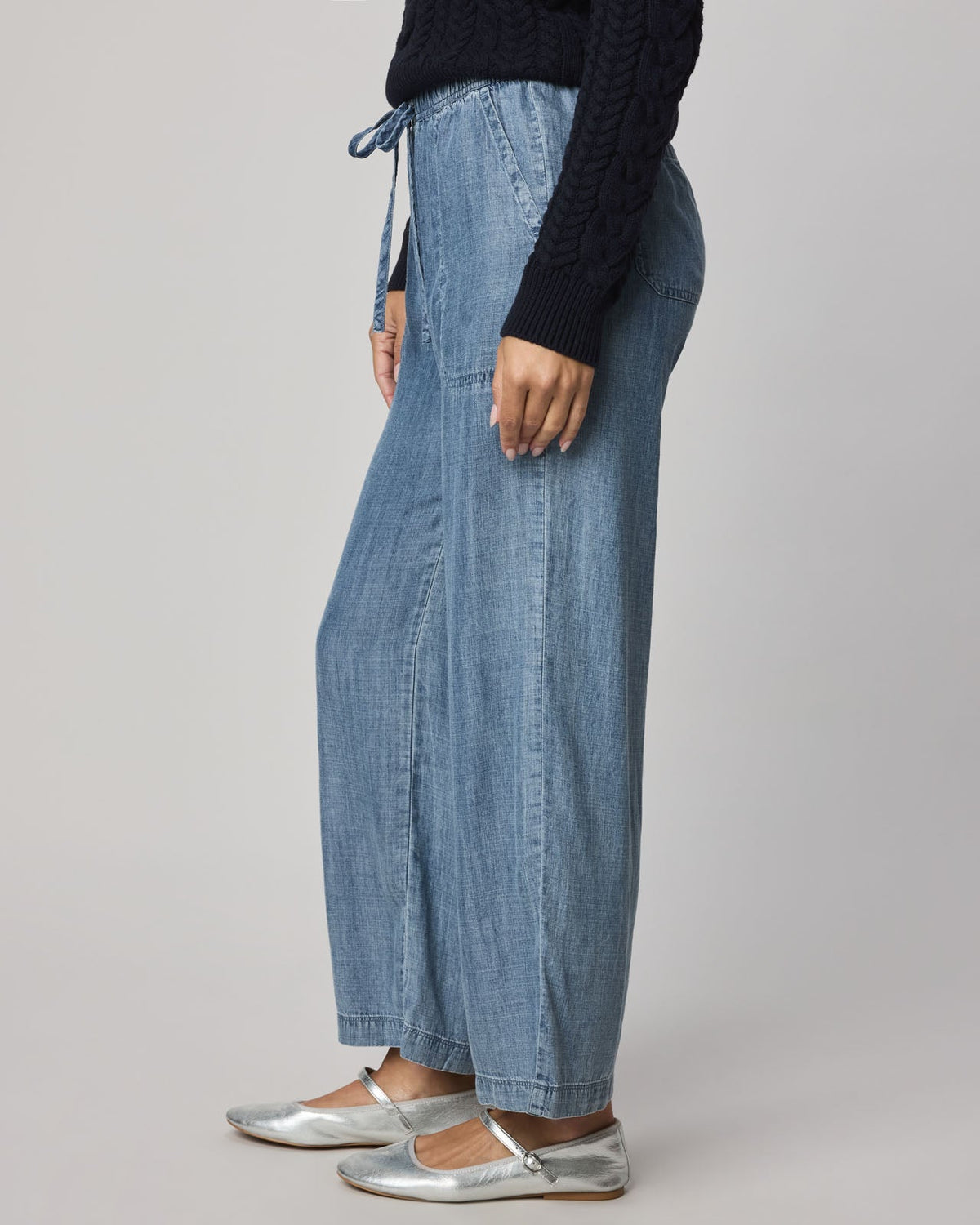 Angie Indigo Crop Wide Leg Pant - Indigo
