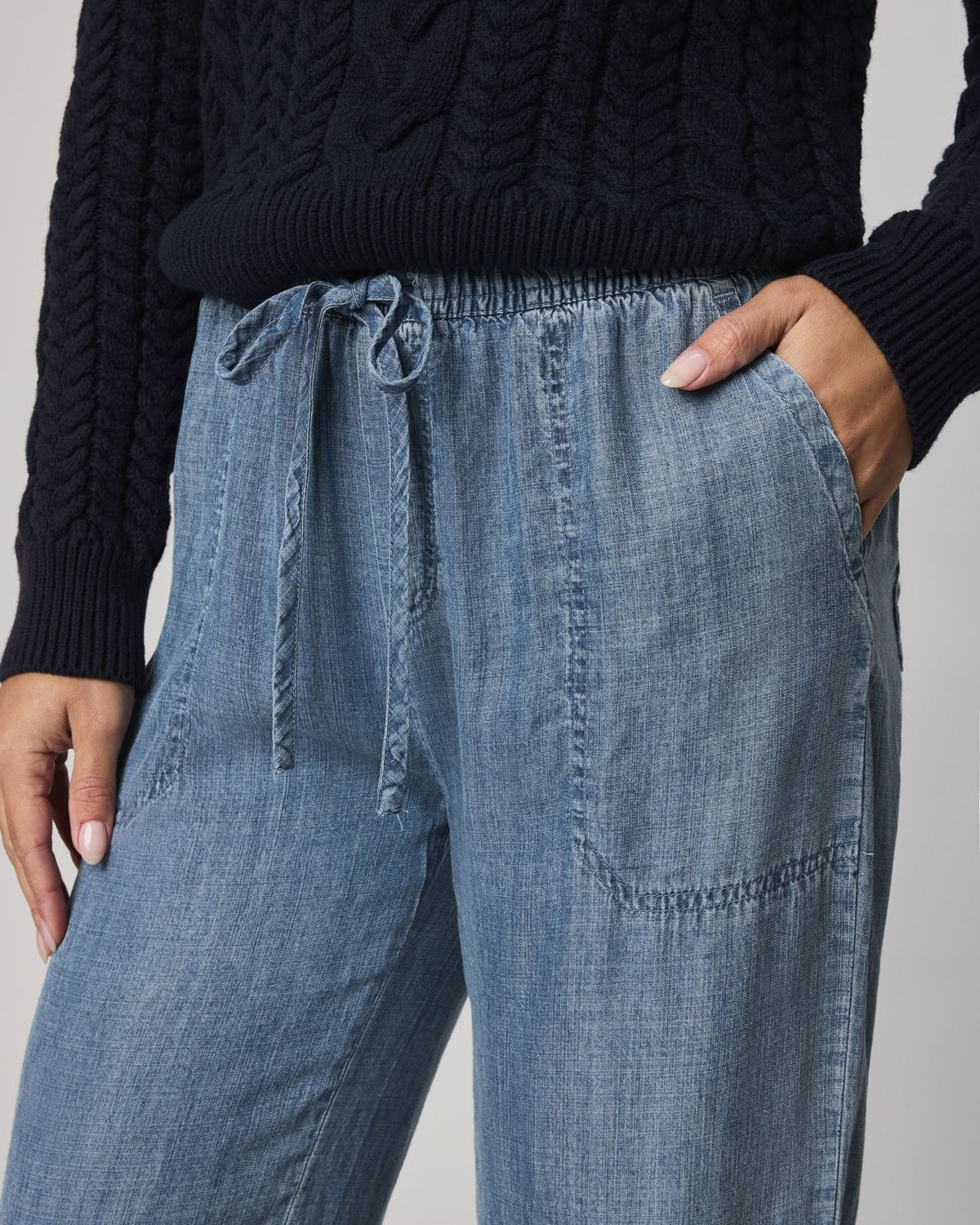 Angie Indigo Crop Wide Leg Pant - Indigo