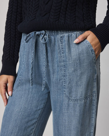 Angie Indigo Crop Wide Leg Pant - Indigo
