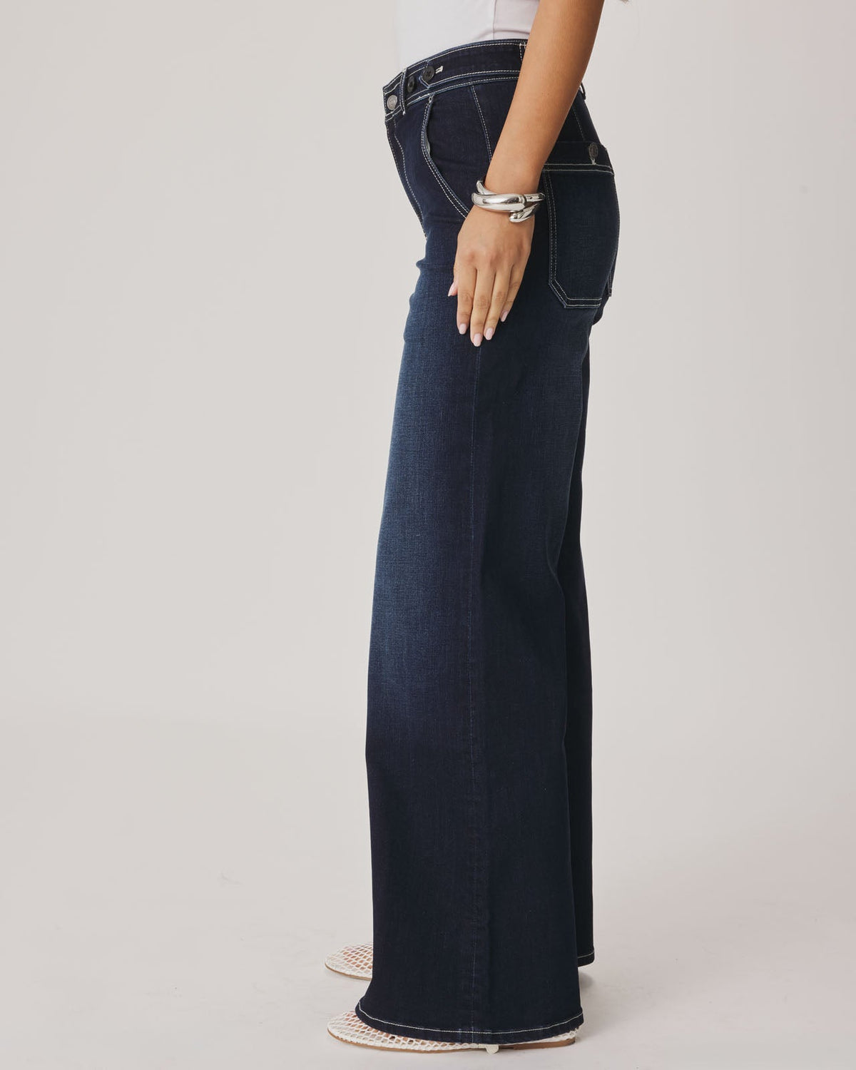 Wide Leg High Rise Jean - Dark Rinse