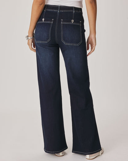 Wide Leg High Rise Jean - Dark Rinse