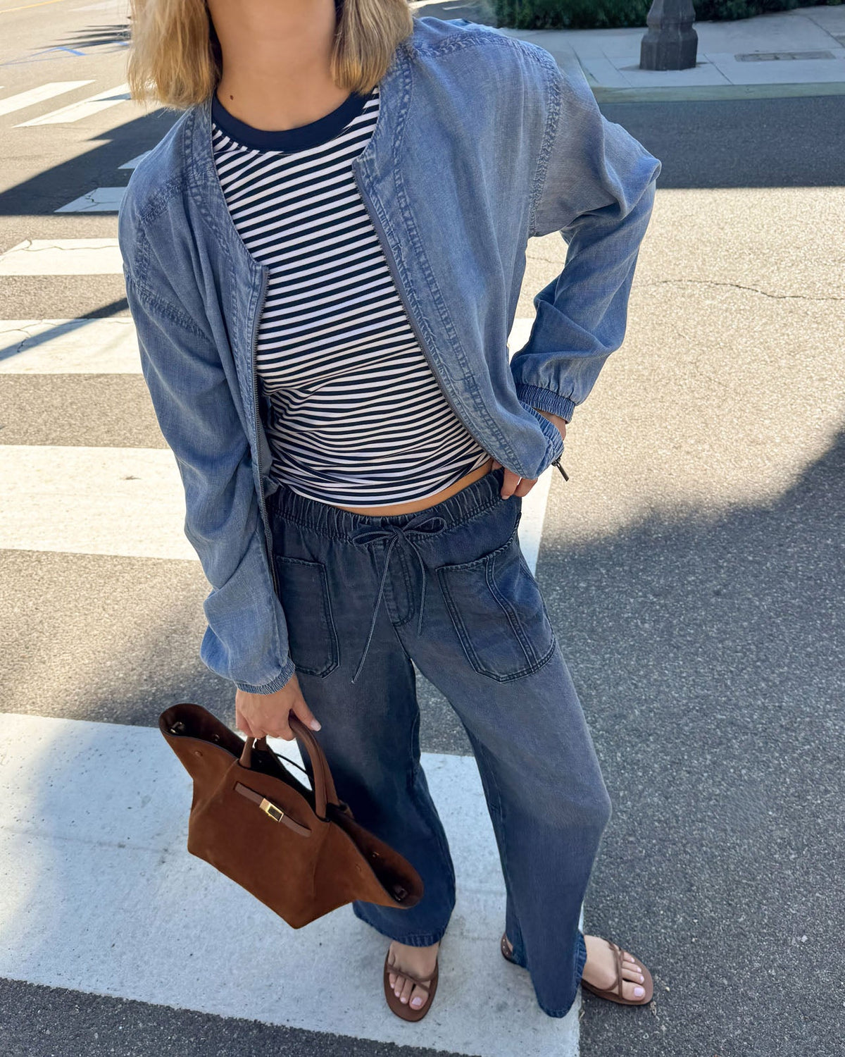 Clea Indigo Bomber Jacket - Indigo