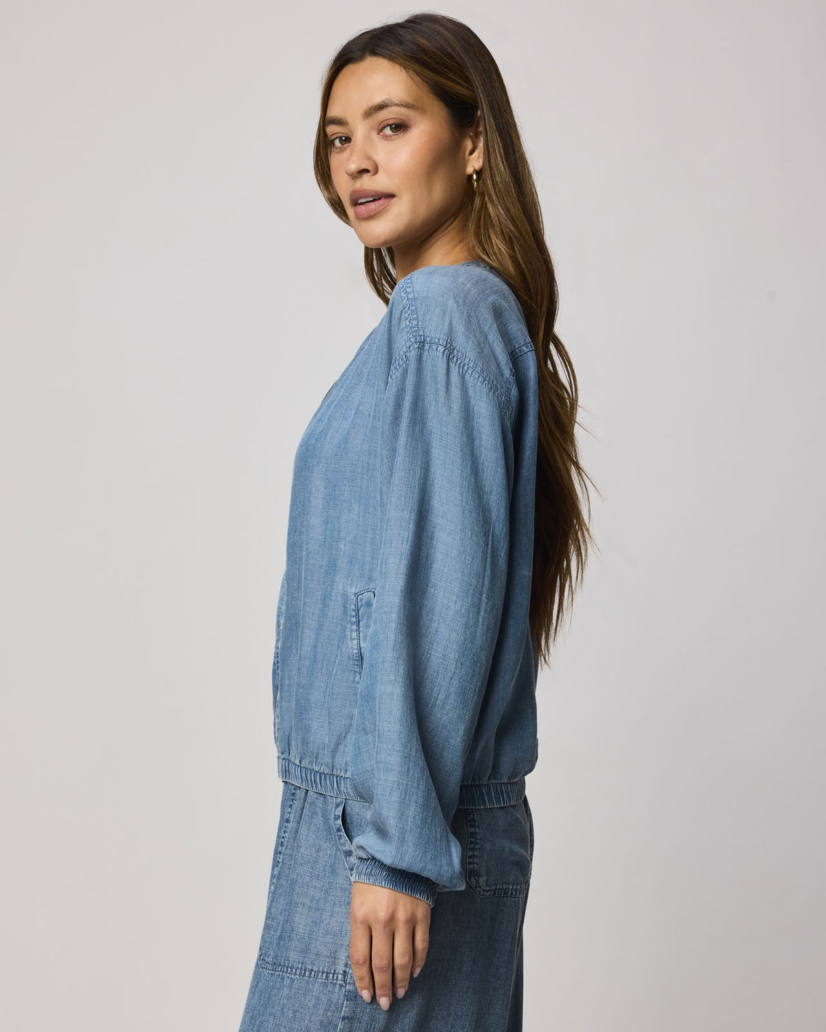 Clea Indigo Bomber Jacket - Indigo