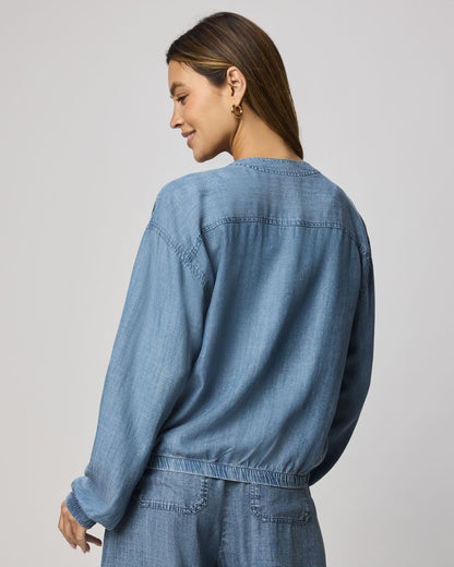 Clea Indigo Bomber Jacket - Indigo