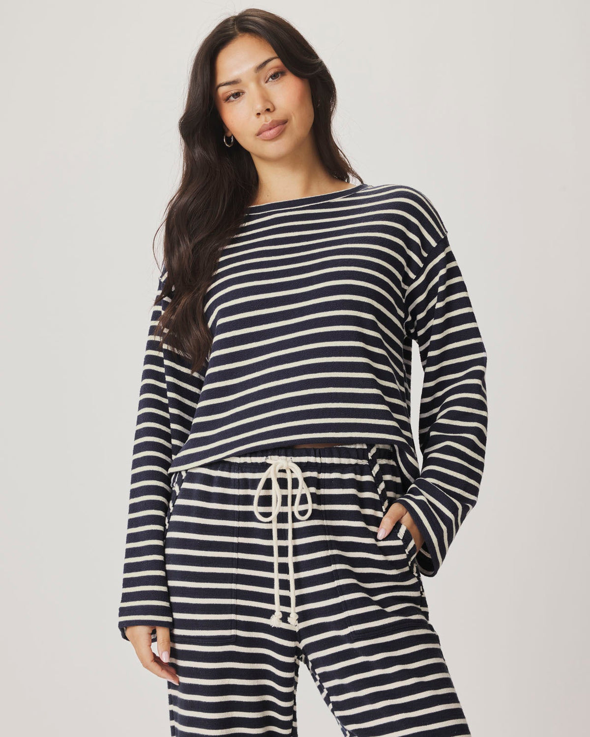 Livie Stripe Pullover - Navy/Moonstone