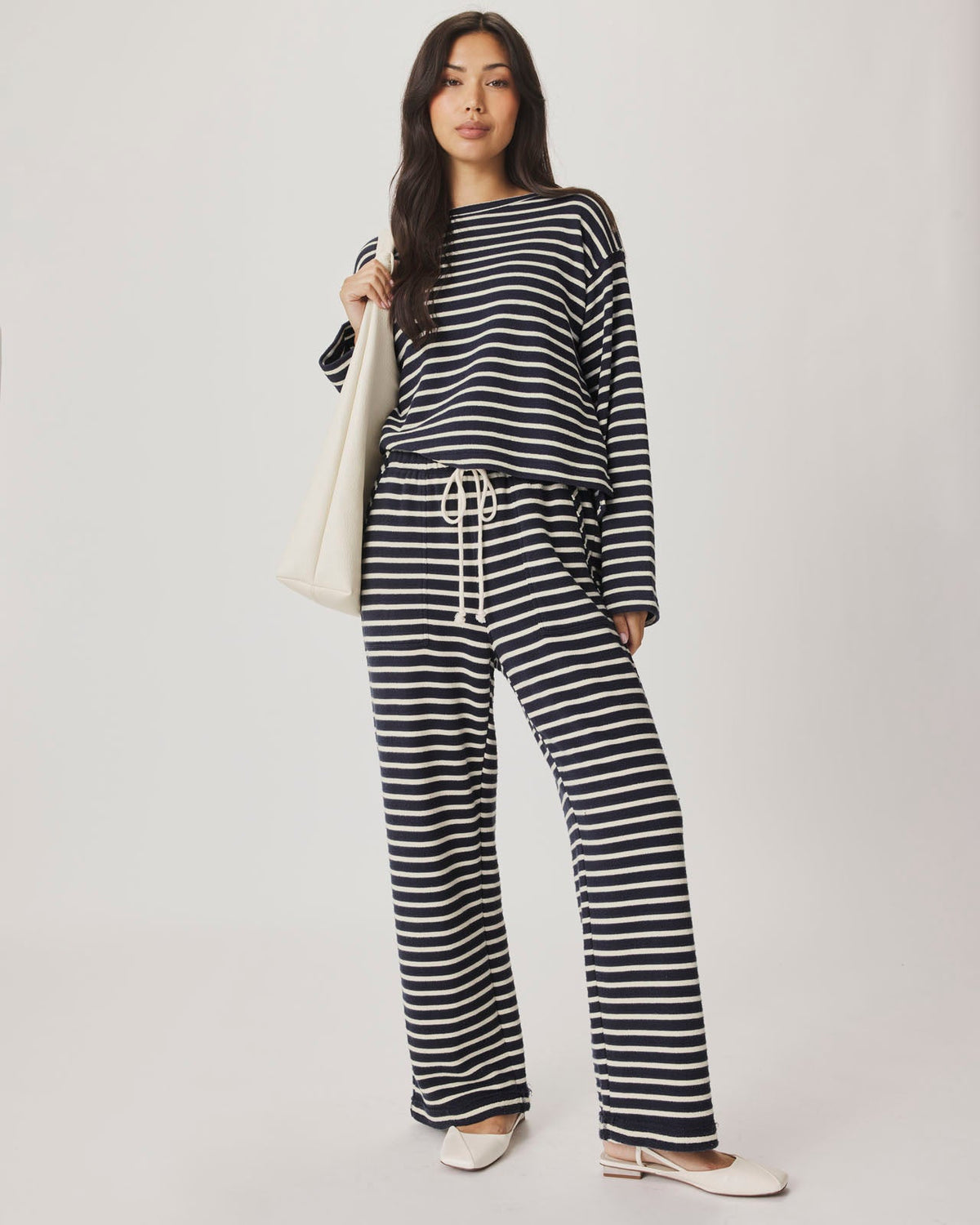 Livie Stripe Pullover - Navy/Moonstone