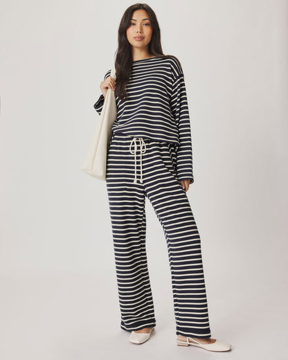 Livie Stripe Pullover - Navy/Moonstone