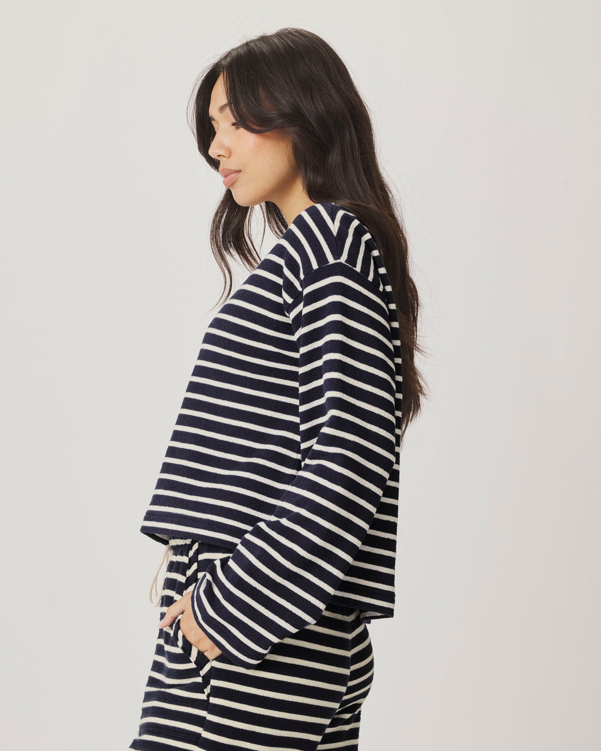 Livie Stripe Pullover - Navy/Moonstone