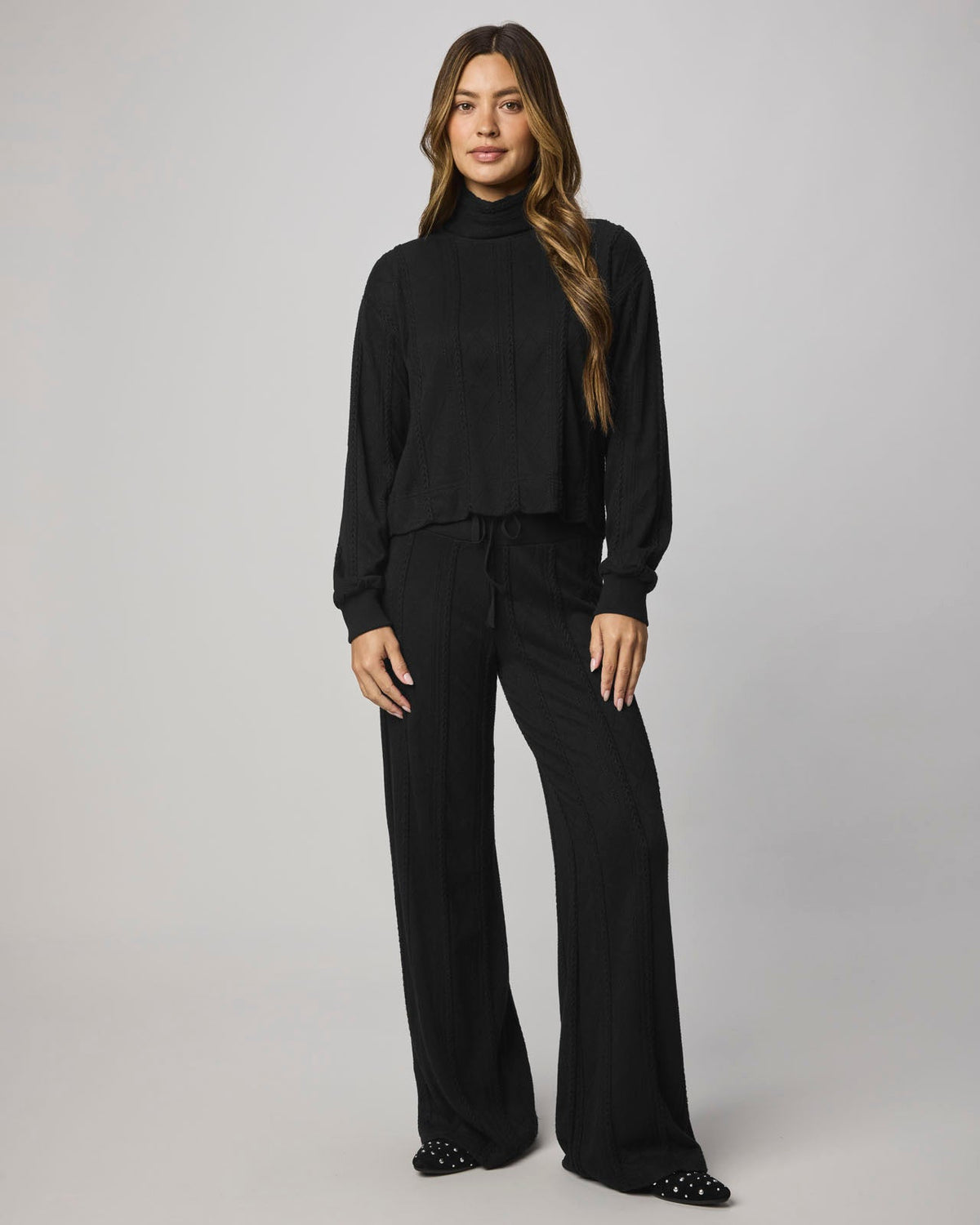 Cable Lounge Turtleneck Top