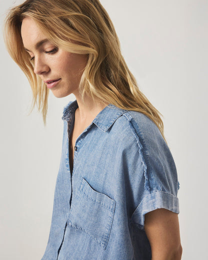 Short Sleeve Paige Indigo Shirt - Indigo